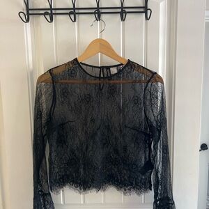 Sheer Black Lace Top